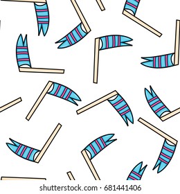 Flag seamless pattern. Marine and nautical theme background. Doodle style vector illustration