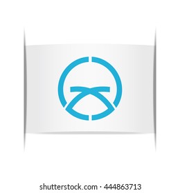 Flag of Sekiyado (Chiba Prefecture, Japan). Vector illustration of a stylized flag. The slit in the paper with shadows. Element for infographics.