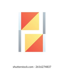 Flag semaphore. Editable vector icon, coloured.
