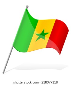flag of Senega vector illustration isolated on white background