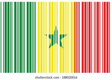 The Flag of Senegal in a Barcode Format