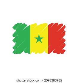 Flag of Senegal, brush stroke background