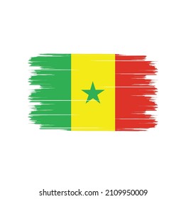 Bandera de Senegal con estilo de pincel