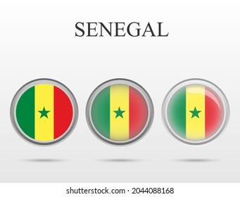 Flag of Senegal in the form of a circle