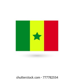 Flag of Senegal icon on white background
