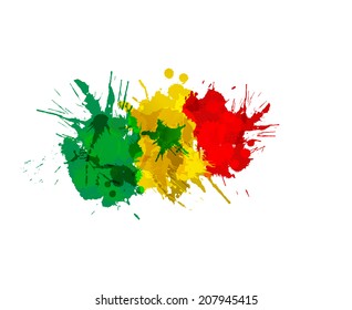 Flag of  Senegal made of colorful splashes