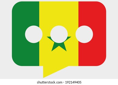 The flag of Senegal in a messaging bubble