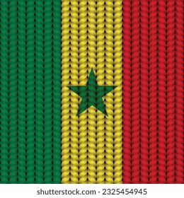Flag of Senegal on a braided rop.