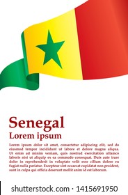 Flag of Senegal, Republic of Senegal. Template for award design, an official document with the flag of Senegal. Bright, colorful vector illustration.