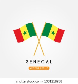 Flag of Senegal, Senegal two crossed Flag  template design. Vector Eps 10 