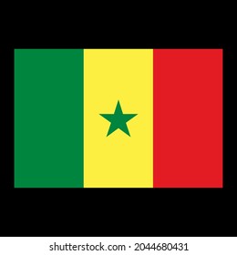 Flag of Senegal vector illustration on black background