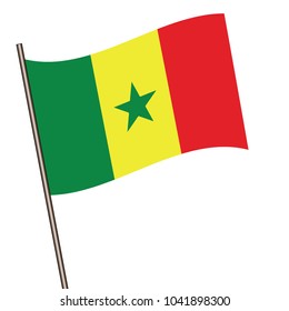 Flag of Senegal , Senegal flag waving isolated vector illustration