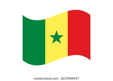 Flag of Senegal. Senegal wavy flag digital vector illustration. Fluttering flag.