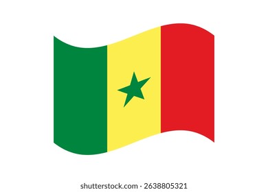 Flag of Senegal. Senegal wavy flag digital vector illustration. Fluttering flag.