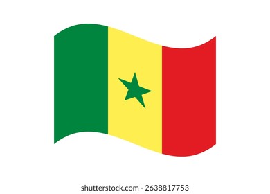 Flag of Senegal. Senegal wavy flag digital vector illustration. Fluttering flag.
