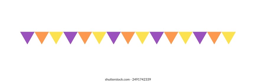 Flag Separator Border illustration line triangle pattern for Halloween day theme concept of autumn season