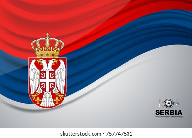 Flag of Serbia background for independence day and other events,
soccer world tournament championship in Russia, Vector illustration Design
