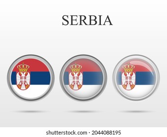 Bandera de Serbia en forma de círculo