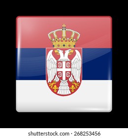 Flag of Serbia. Glossy Icons Square Shape. This is File from the Collection European Flags