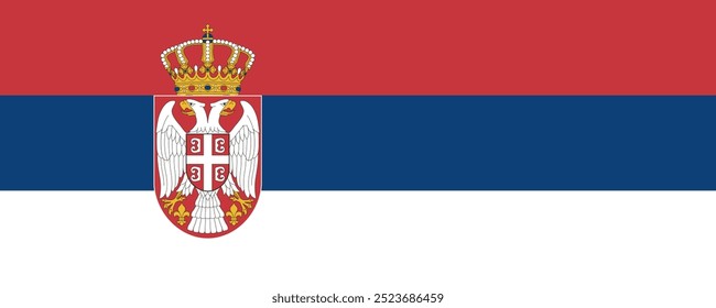 Flag of Serbia, long version, Vector Images