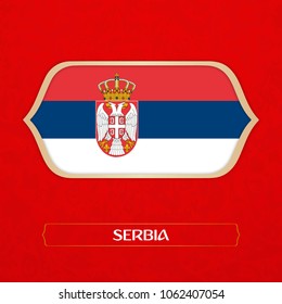 flag of Serbia is made in Football style