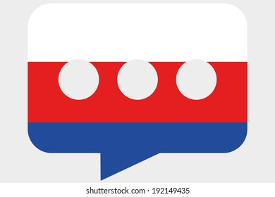 The flag of Serbia in a messaging bubble