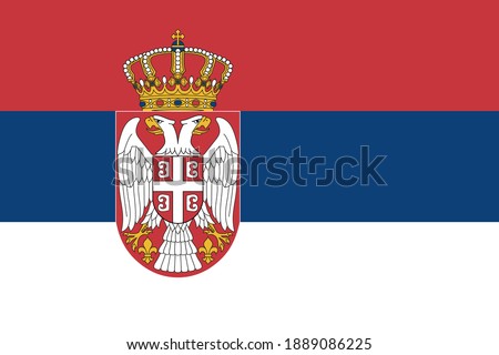 Flag of Serbia. Official colors. Correct proportion