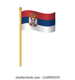 Flag of Serbia ,Serbia flag official colors and proportion correctly, Serbia flag waving isolated Vector illustration eps10.