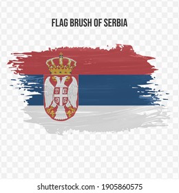 Flag Of Serbia in texture brush  with transparent background, vector illustration in eps file