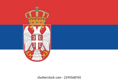 Flag of the Serbia. Vector illustration.