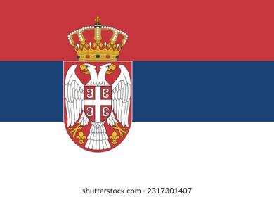 Flag of Serbia - Vector illustration.
