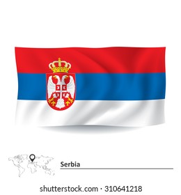 Flag of Serbia - vector illustration