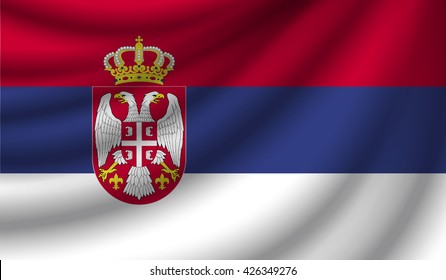 Flag of Serbia, vector illustration