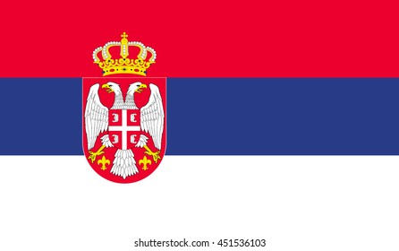 Flag of Serbia vector illustration in official colors and proportions