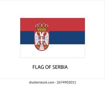 FLAGGE SERBIENS VEKTOR, ILLUSTRATION WEISSER HINTERGRUND TYPOGRAPHIE
