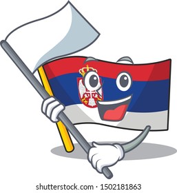 With flag Serbian flags stored in cartoon drawer