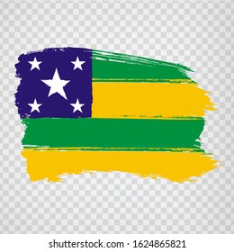 Flag Sergipe of Brazil on transparent background for your web site design, logo, app, UI. 