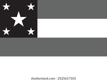 La bandera del estado Sergipe en color blanco y negro. Ilustración vectorial