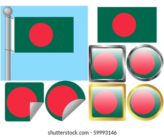 Flag Set Bangladesh