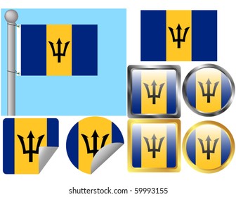 Flag Set Barbados