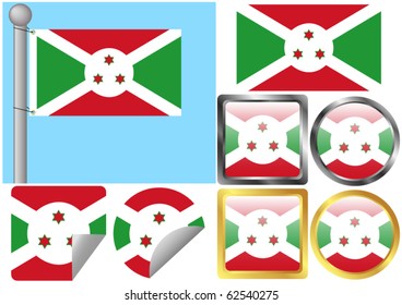 Flag Set Burundi