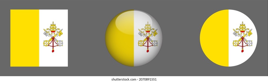 flag set collection, button rounded, flat rounded.