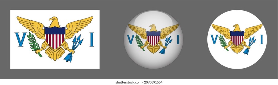 flag set collection, button rounded, flat rounded.