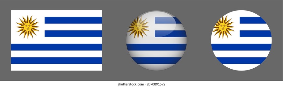 flag set collection, button rounded, flat rounded.