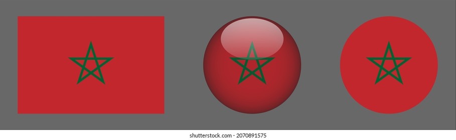 flag set collection, button rounded, flat rounded.