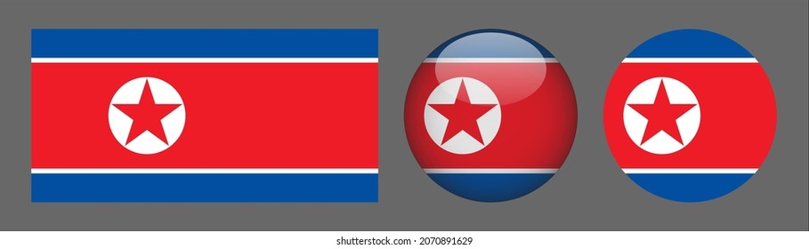 flag set collection, button rounded, flat rounded.