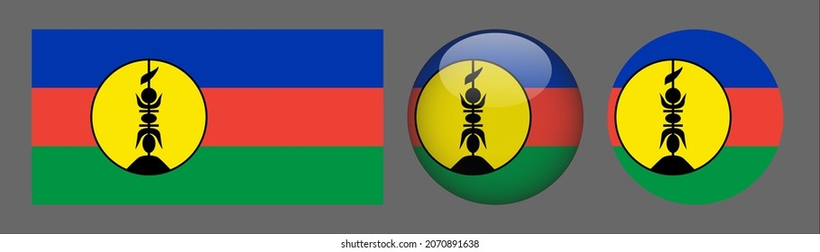 flag set collection, button rounded, flat rounded.