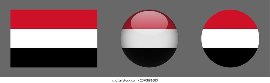 flag set collection, button rounded, flat rounded.
