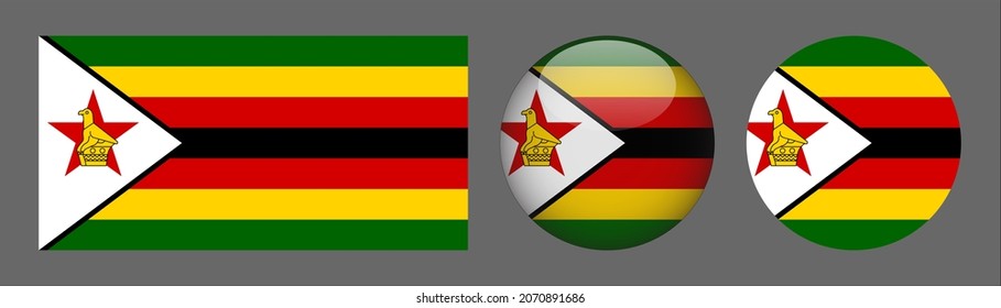 flag set collection, button rounded, flat rounded.