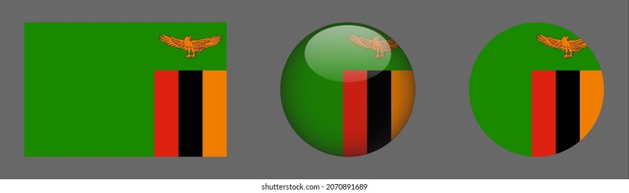 flag set collection, button rounded, flat rounded.